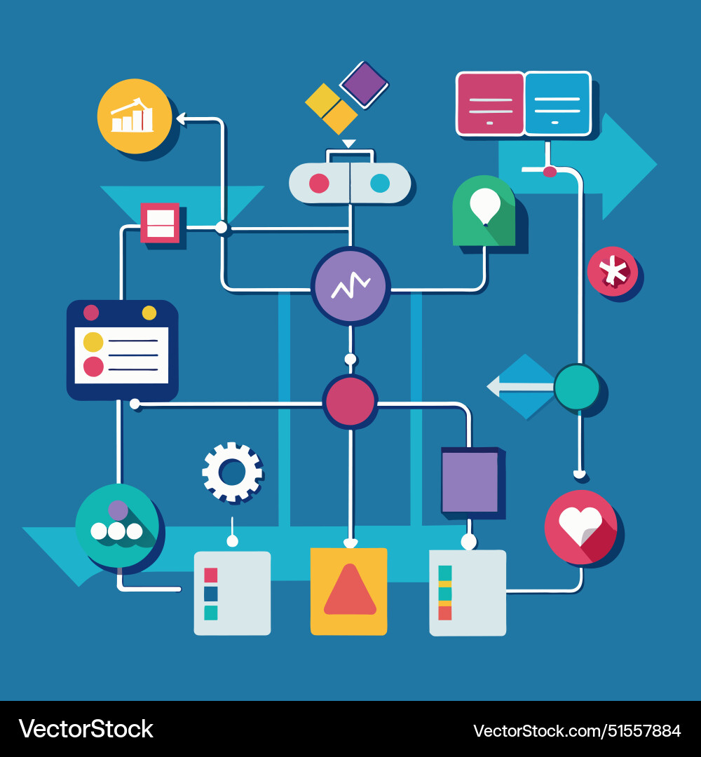 Business process workflow diagram or model design Vector Image