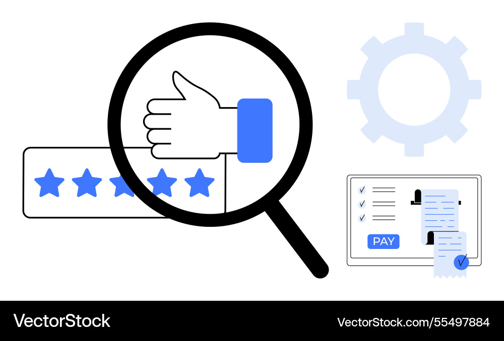 Customer review and payment processing with high Customer review and payment processing with high Vector Image