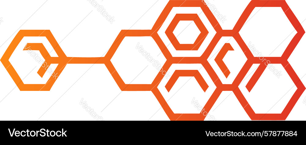 Interconnected hexagon network data flow pattern Vektorbild