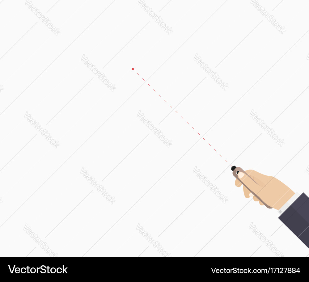 Laser pointer in hand learning process template vector image