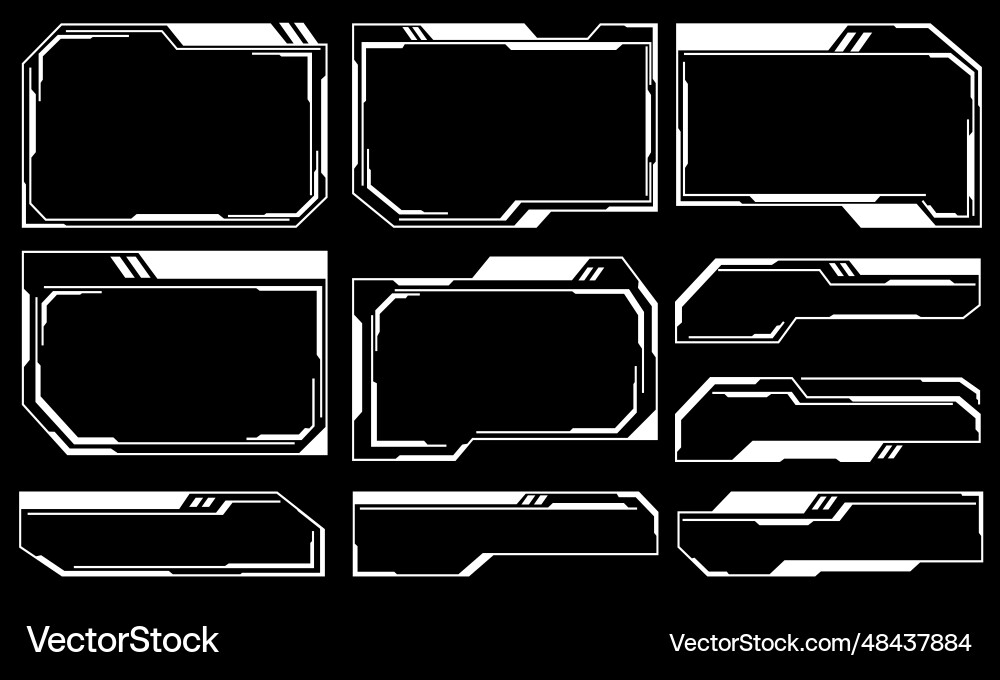 Modern HUD Interface Elements Vector Image