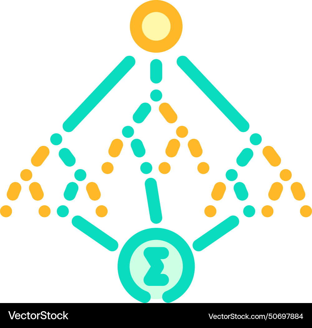 Random forest algorithm color icon vector image