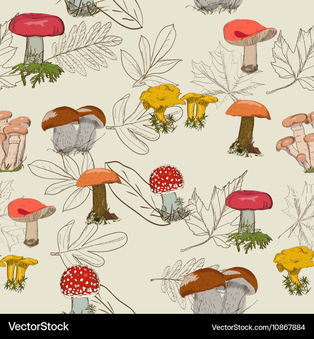 Seamless texture with autumn pattern Vector Image