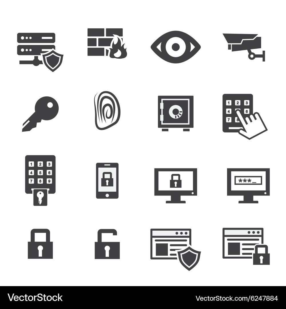 Security Icon Set Vector Image