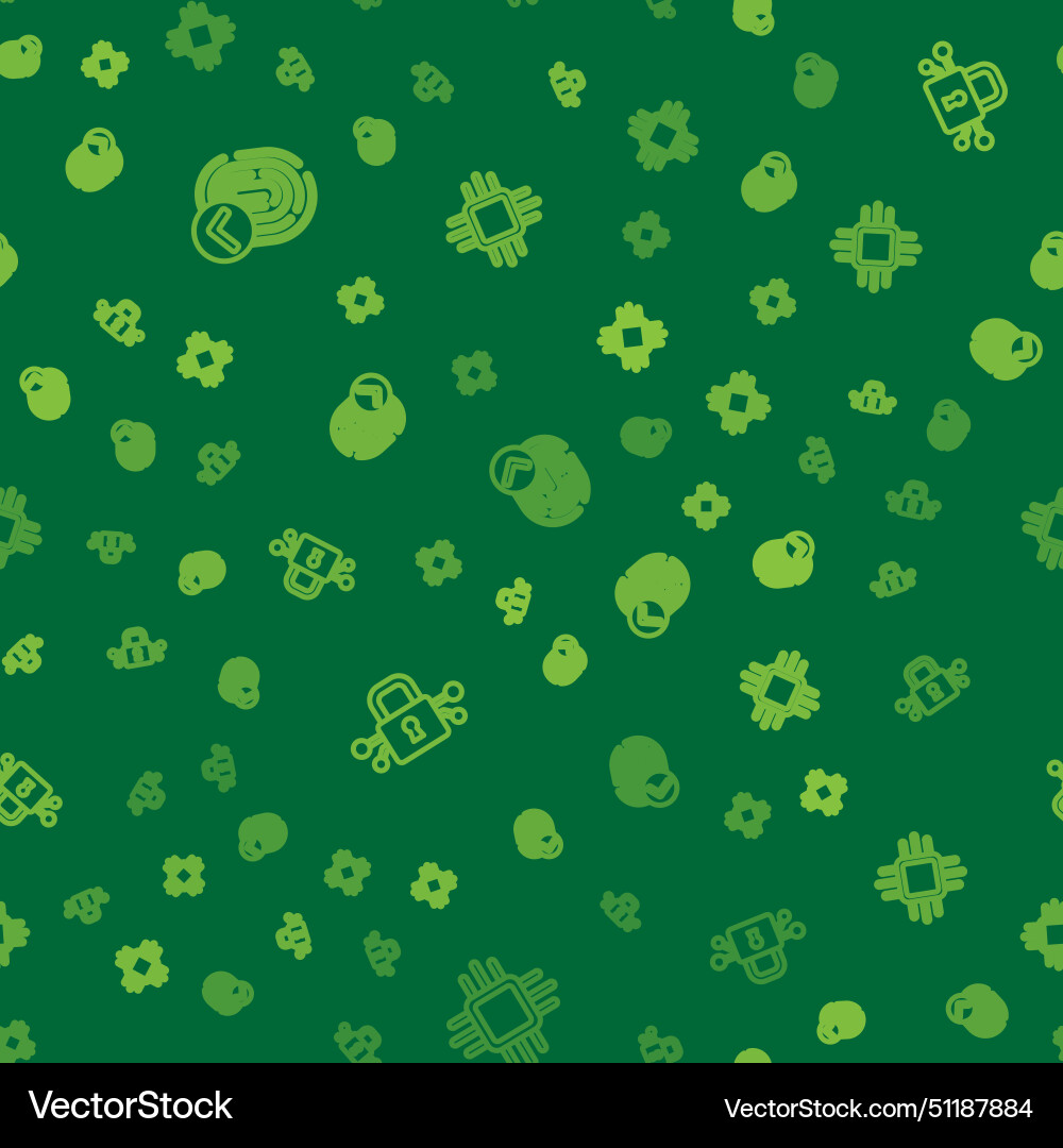 Set line fingerprint cyber security and processor Set line fingerprint cyber security and processor vector image