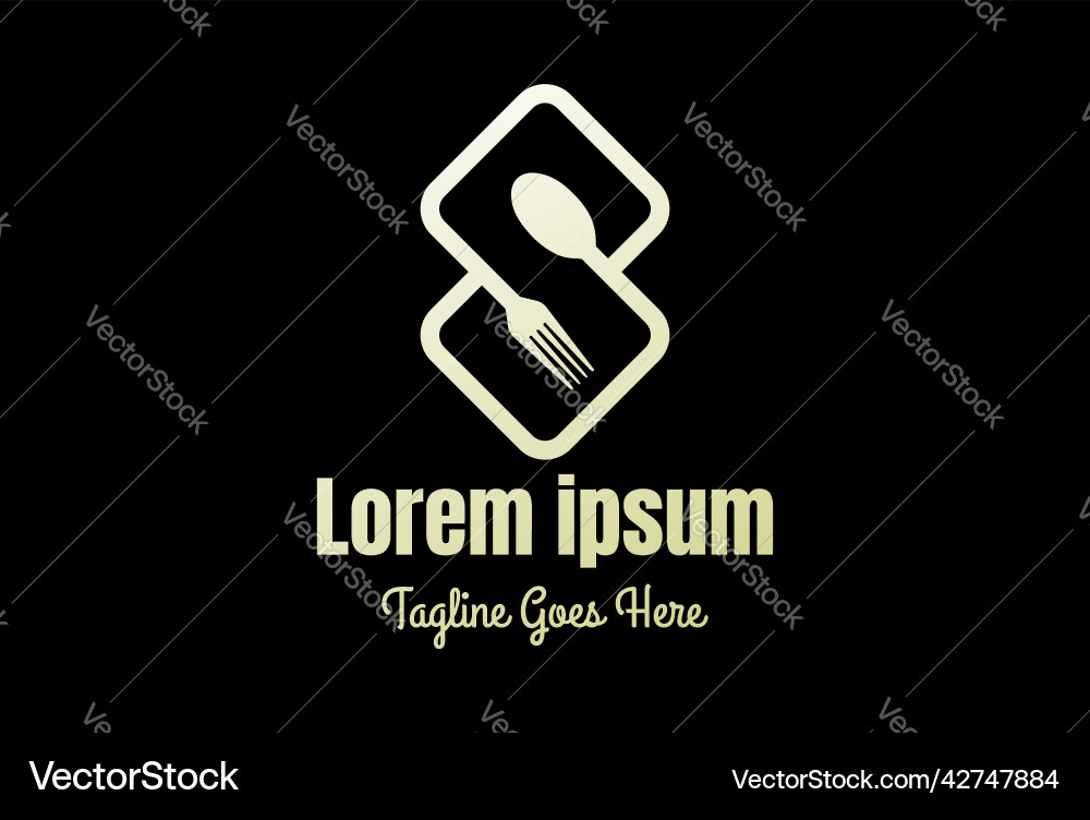 Simple initial letter s with spoon and fork Simple initial letter s with spoon and fork vector image