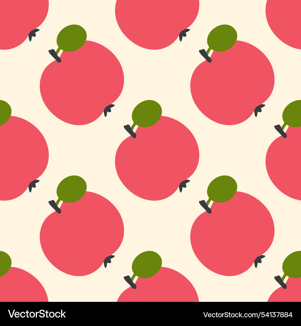 Simple seamless pattern with apples in flat style Simple seamless pattern with apples in flat style Vector Image