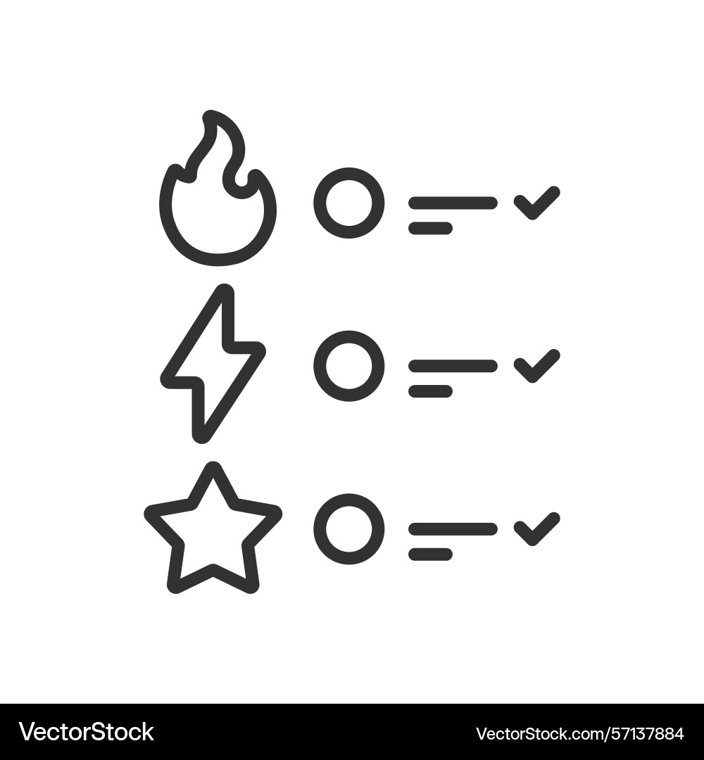Task prioritization icon in line design Task prioritization icon in line design vector image