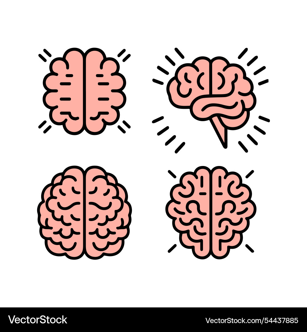 Brain icon abstract art logo design Royalty Free Vector
