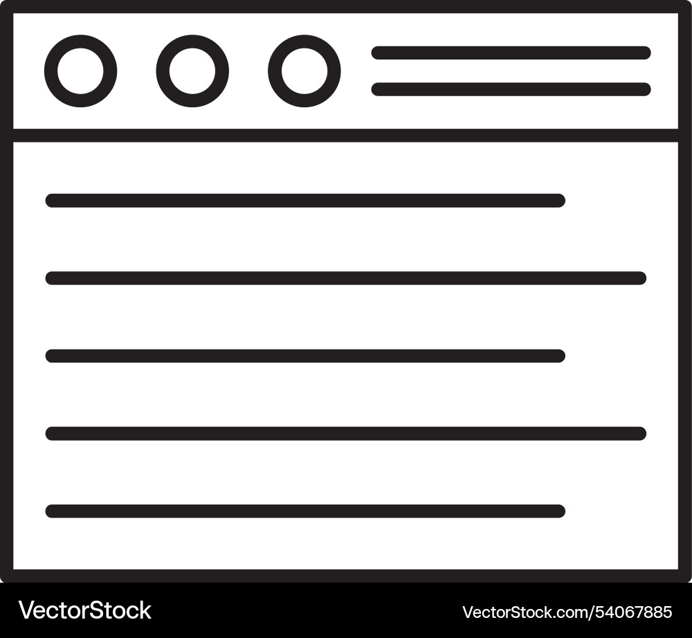 Browser line icon design vector image