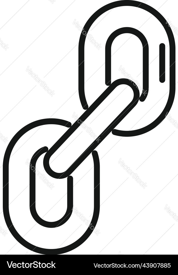 Button chain icon outline link web Button chain icon outline link web vector image