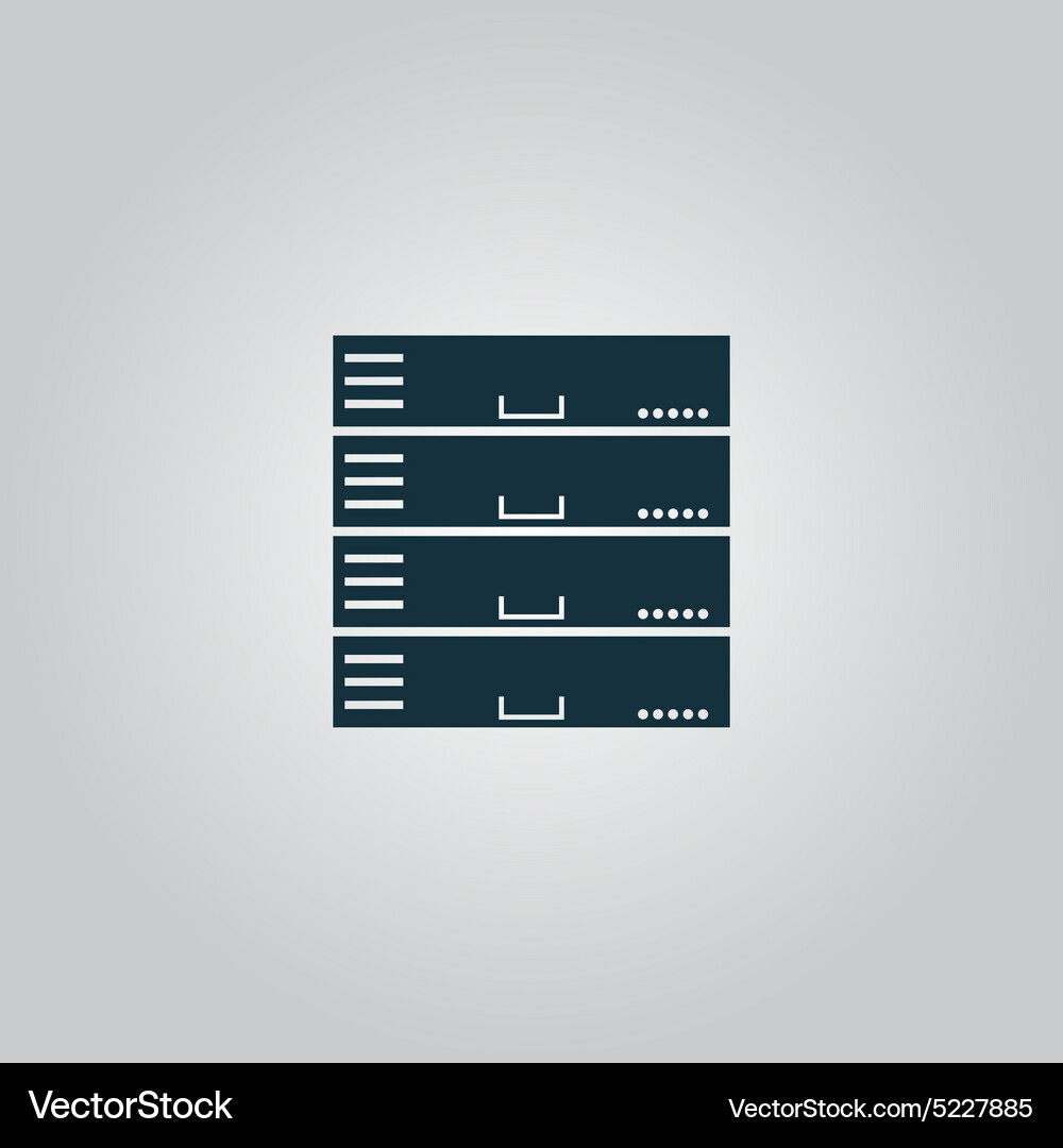 Computer server icon flat design Vector Image