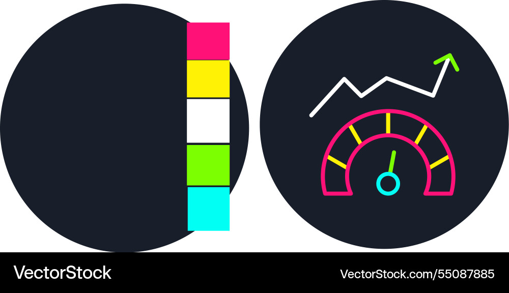 High performance line multi color icon vector image