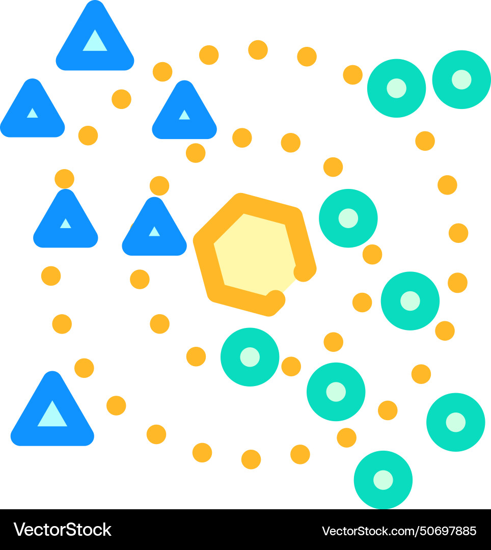Nearest neighbors knn algorithm color icon vector image