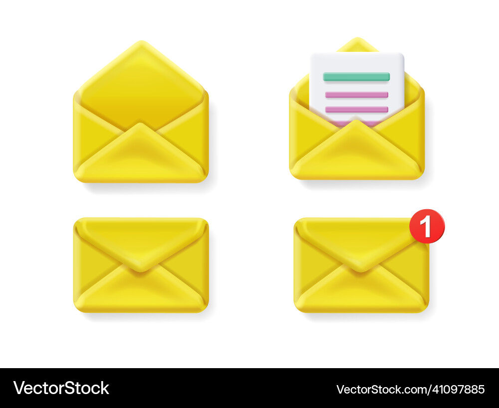 Set of notification mail envelope icons Set of notification mail envelope icons vector image