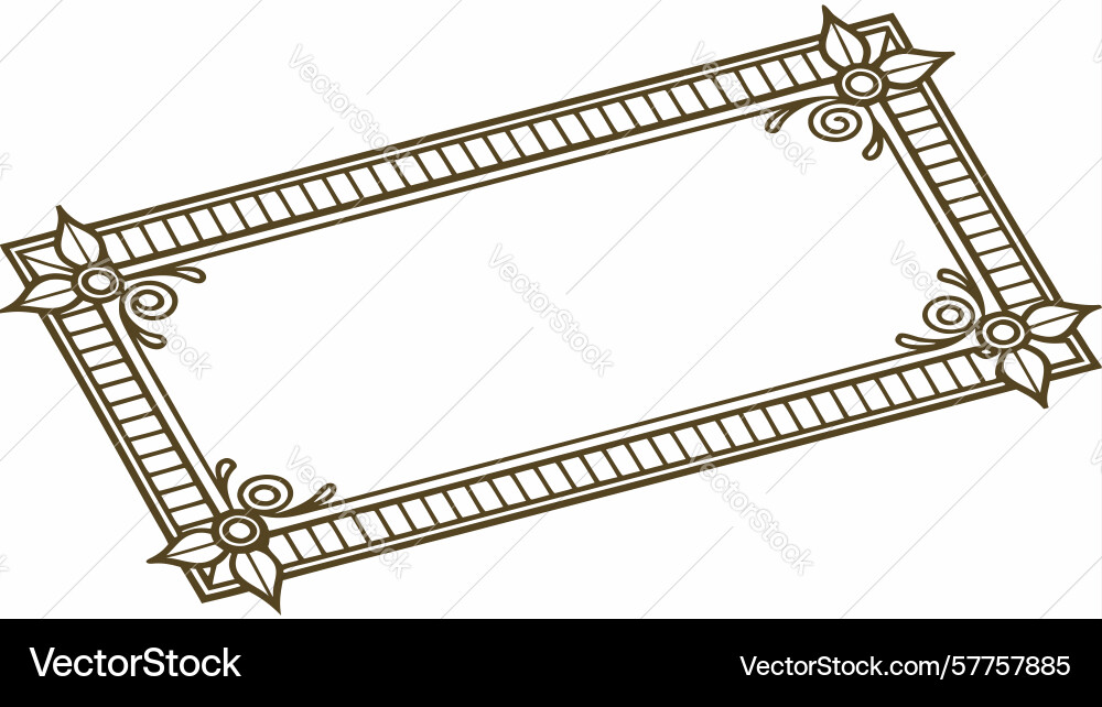 Simple rectangular frame decorative design vector image