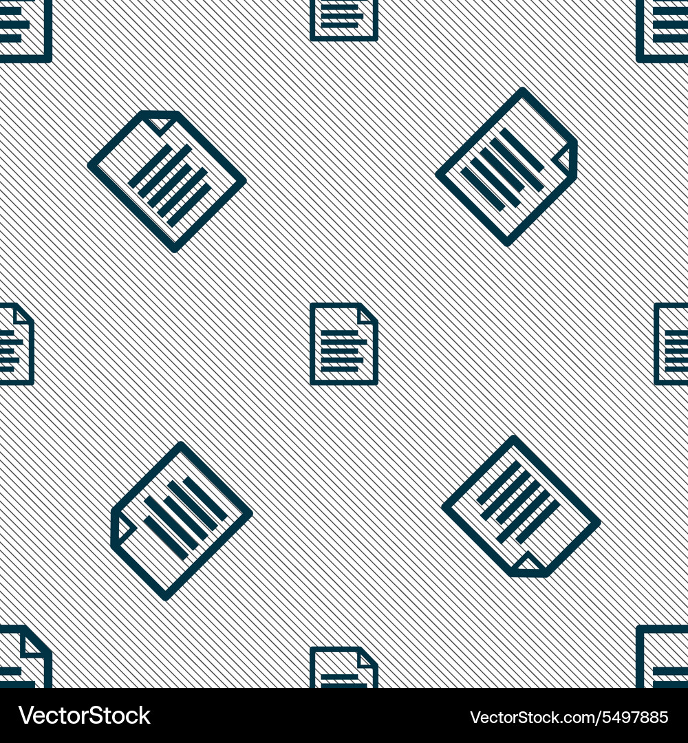 Text file icon sign seamless pattern Vector Image