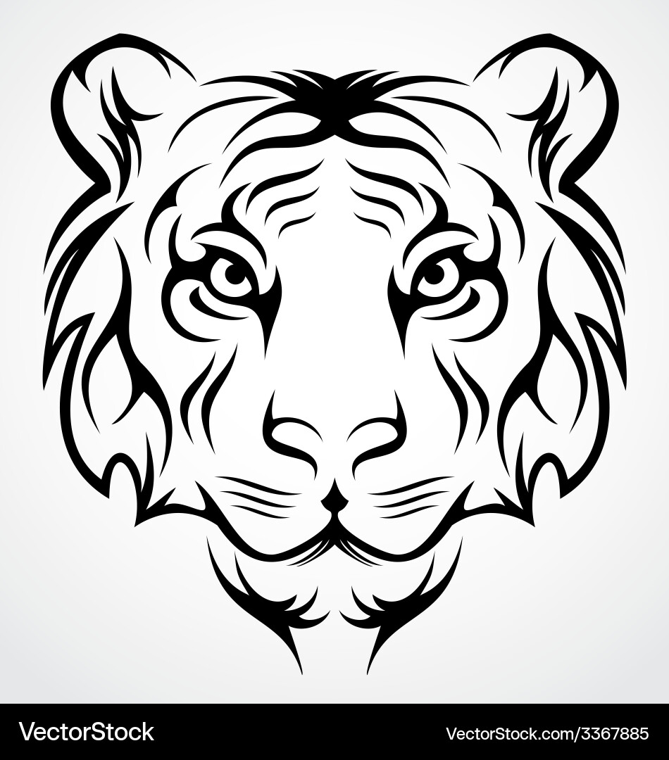 Tribal Tiger Face Vector Image