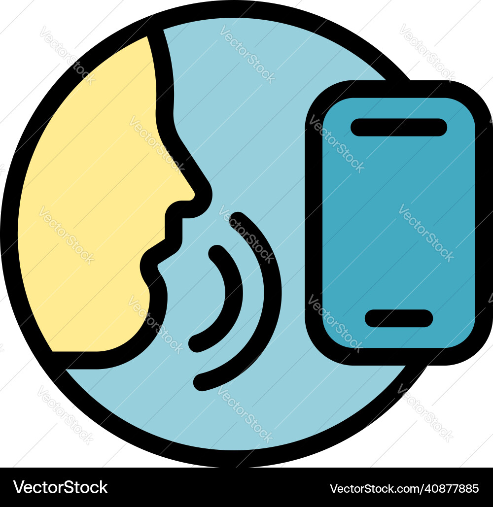 Voice command icon color outline Voice command icon color outline vector image