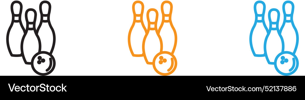 Bowling logo set collection for web app ui Vector Image