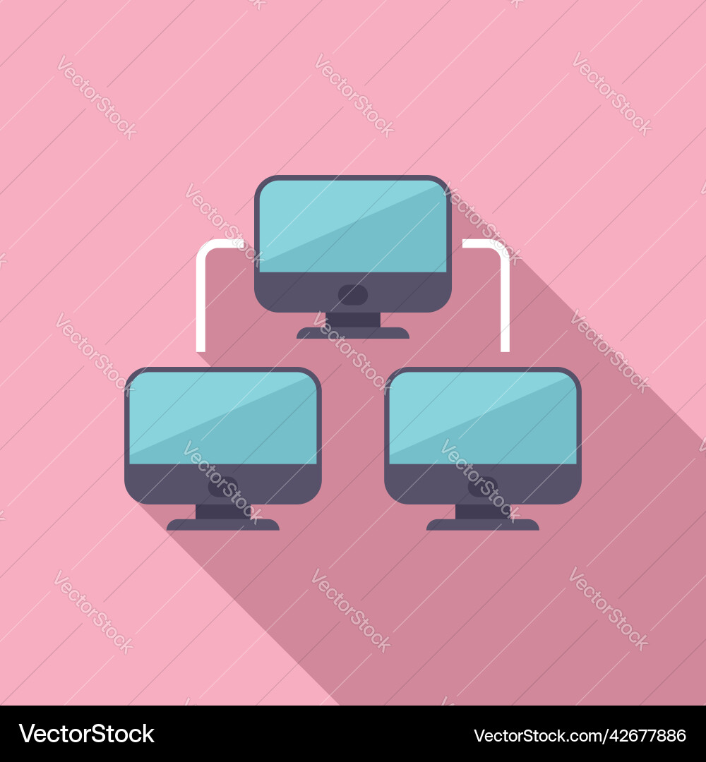 Control pc network icon flat data system vector image