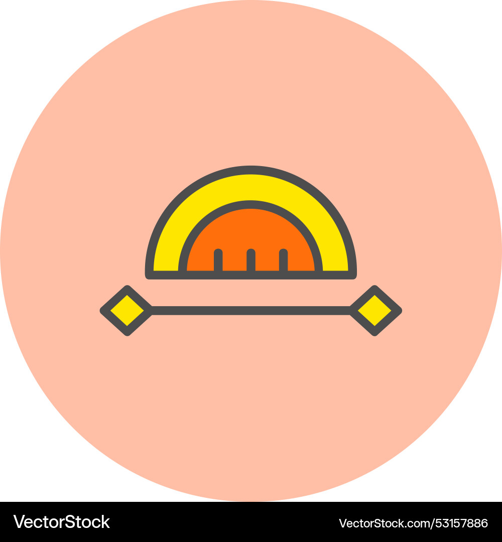Curve ruler line filled circle icon Vector Image