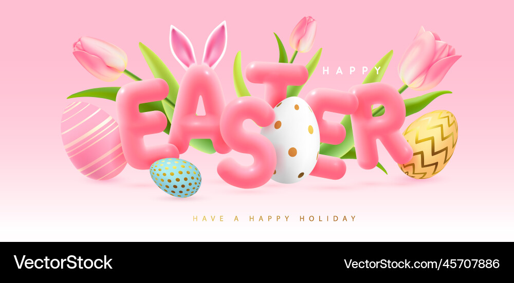 Easter background with colorful eggs Vector Image