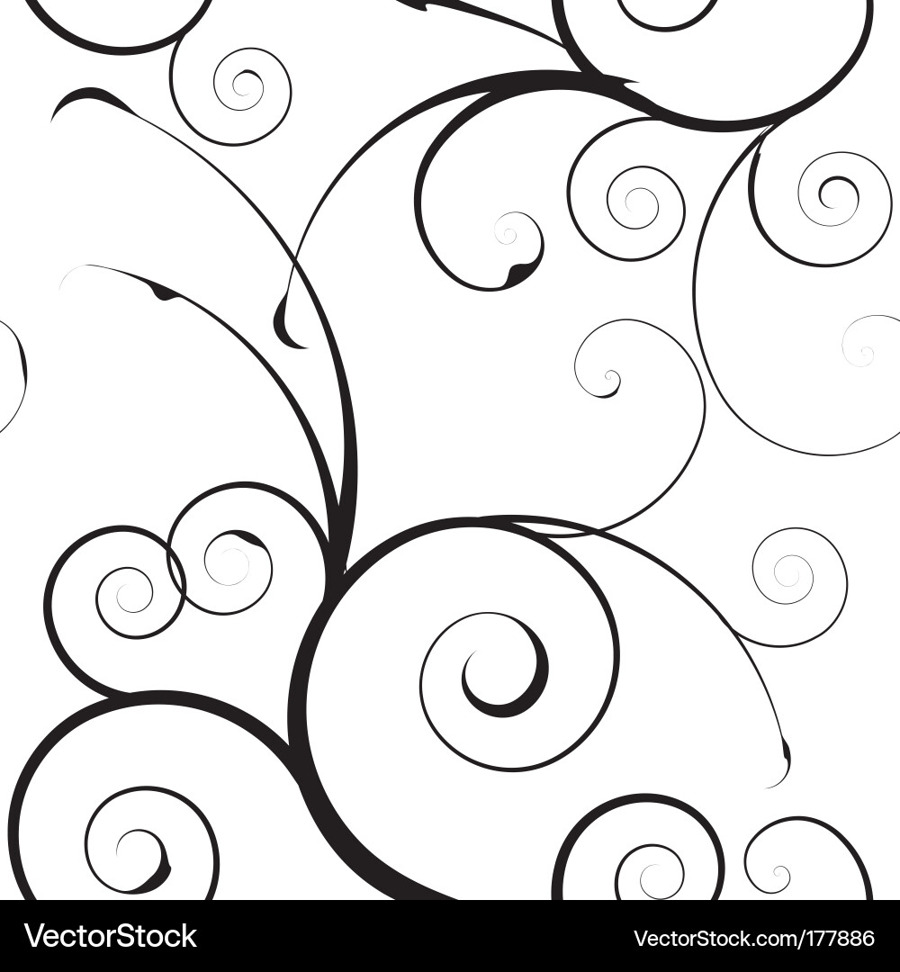 Elegant Mono Floral Pattern vector image