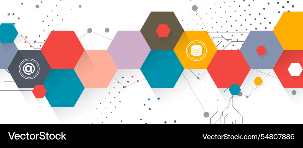 Geometric hexagon abstract background with simple Vector Image