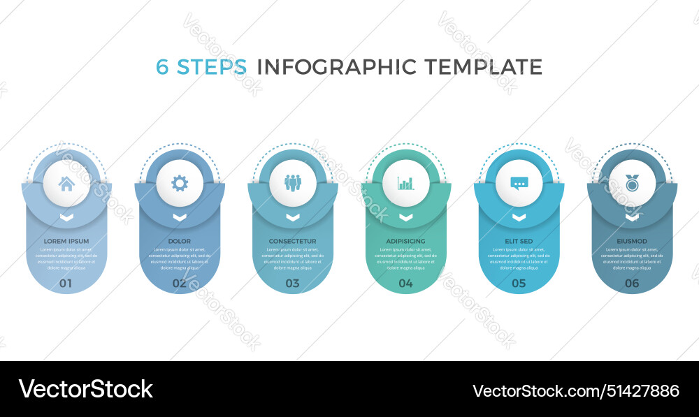 Infographic template - 6 elements Royalty Free Vector Image