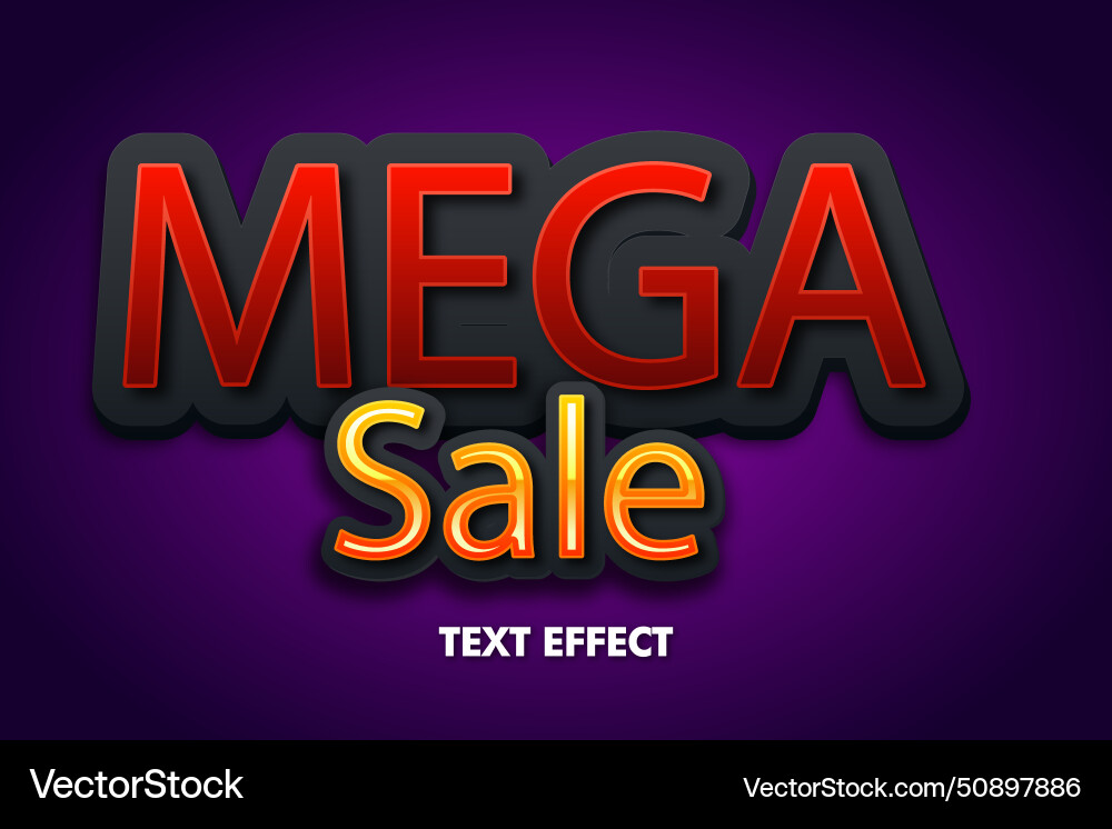 Modern poster design template 3d text effect mock Modern poster design template 3d text effect mock vector image
