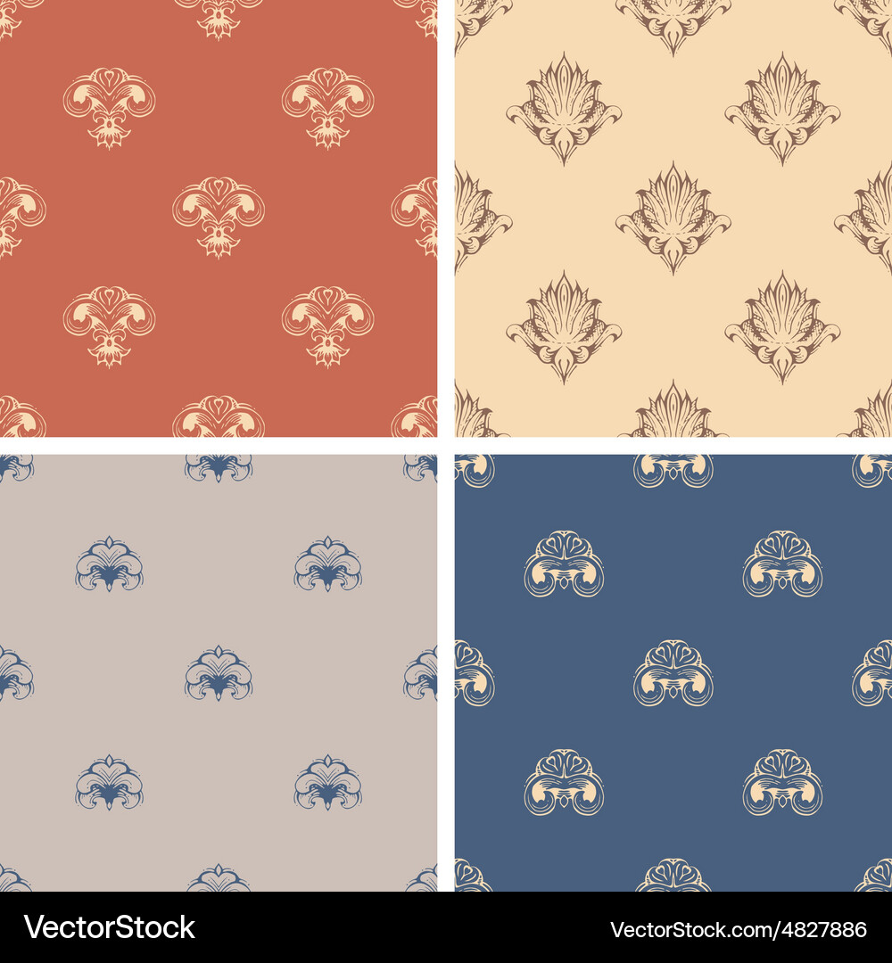 Set of retro seamless patterns Vector Image