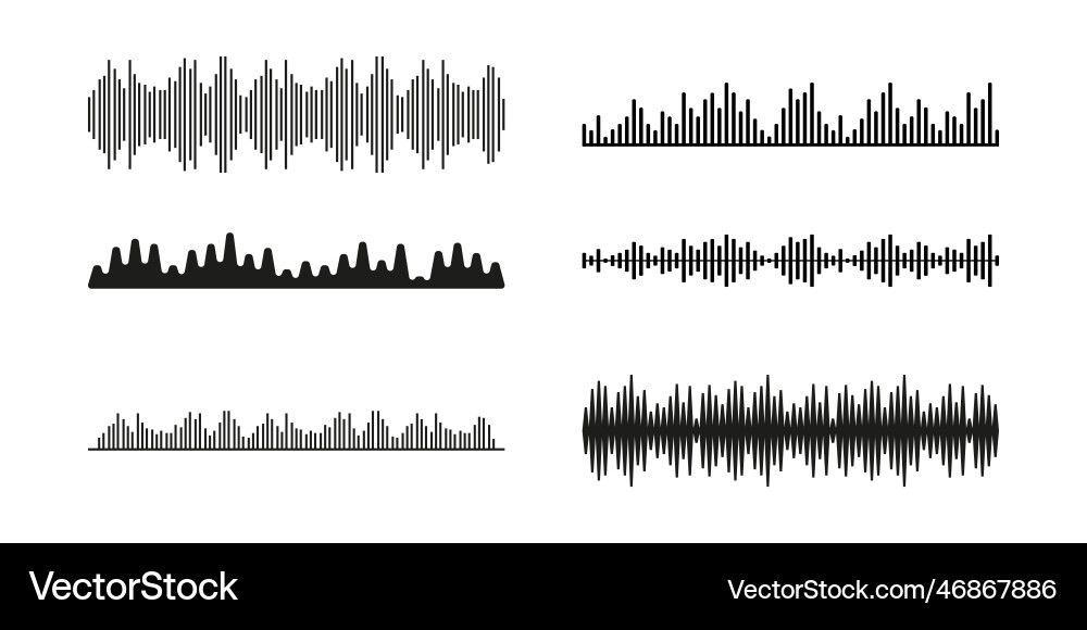 Sound wave set equalizer audio waves – Free Vector | VectorStock