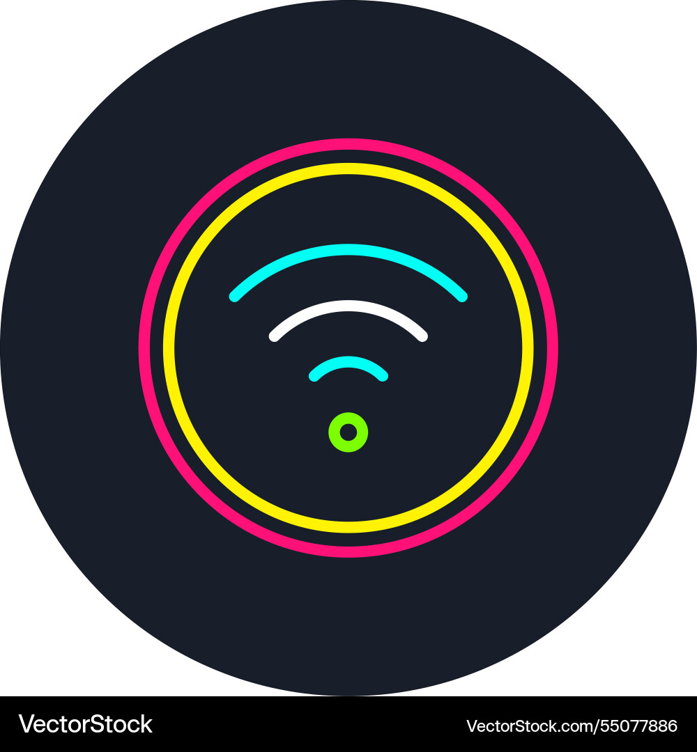 Wifi signal line multi color icon Vector Image