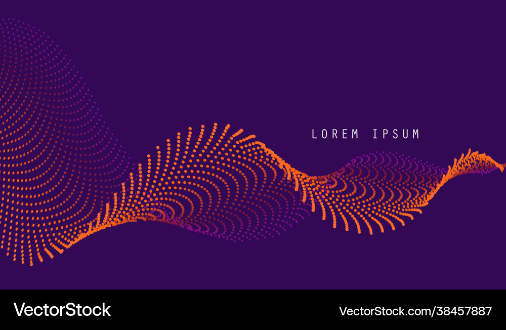 Abstract Color Wave Dots Background vector image