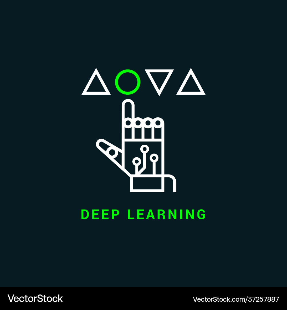 Deep machine learning linear icon in two colors Deep machine learning linear icon in two colors vector image