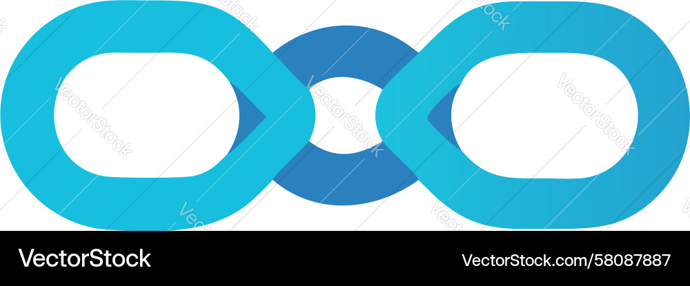 Dual Loop Chain Link Icon Vector Image