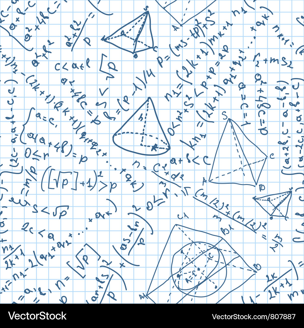 Mathe Nahtlose Muster - Notebook Style vektorbild