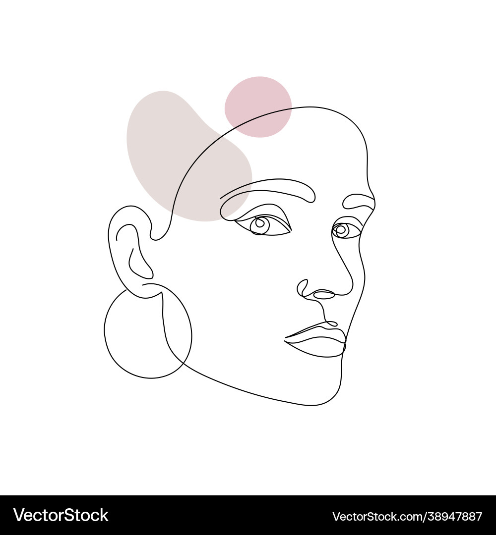 Minimalist style portrait line continuous Minimalist style portrait line continuous vector image