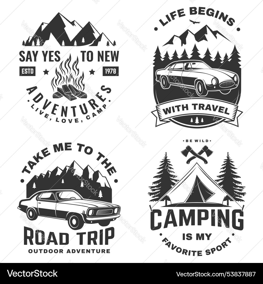 Outdoor Adventure Logo Set Vector Image