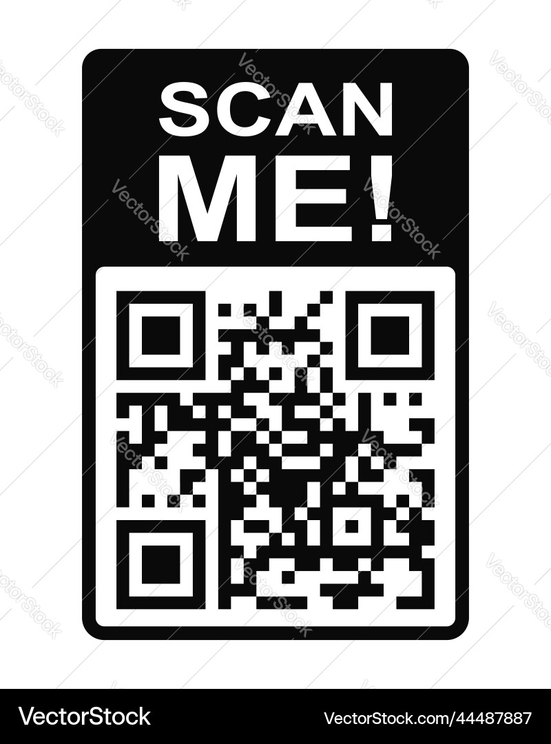 Qr-Code in Frame mit Text scannen Sie mich Vorlage Qr-Code in Frame mit Text scannen Sie mich Vorlage vektorbild