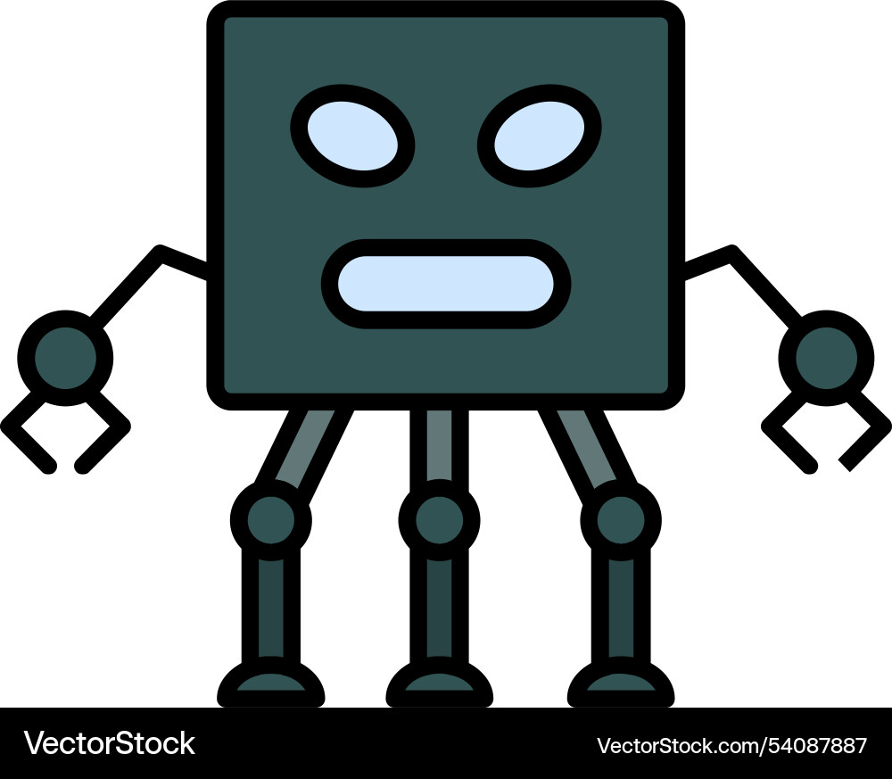 Robot line filled icon design Vector Image