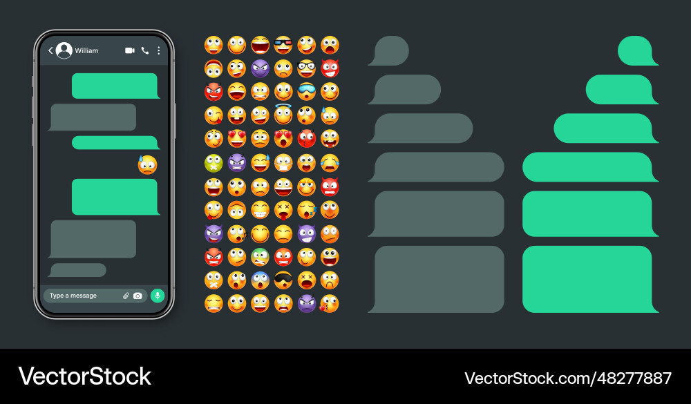 Smartphone messaging app user interface Smartphone messaging app user interface vector image