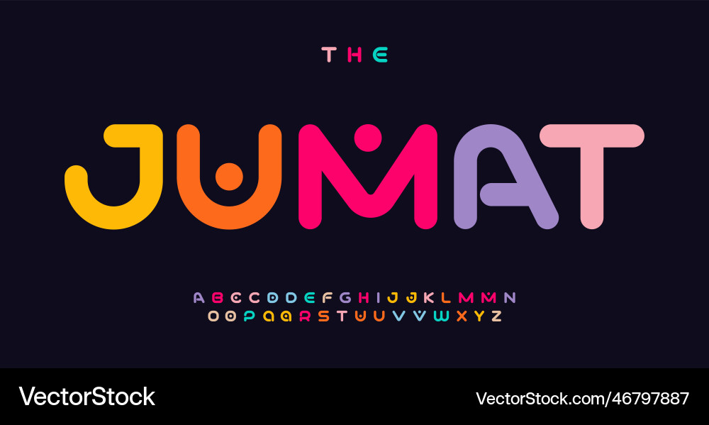 Vibrant Indian Alphabet Font vector image