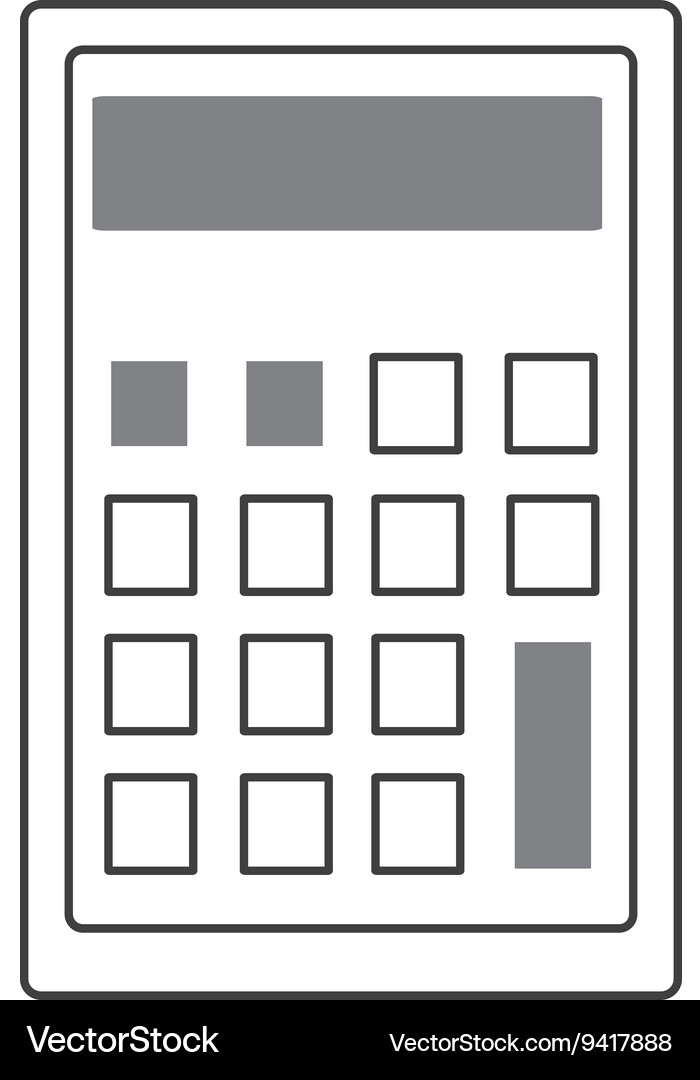 Calculator with square buttons graphic Vector Image