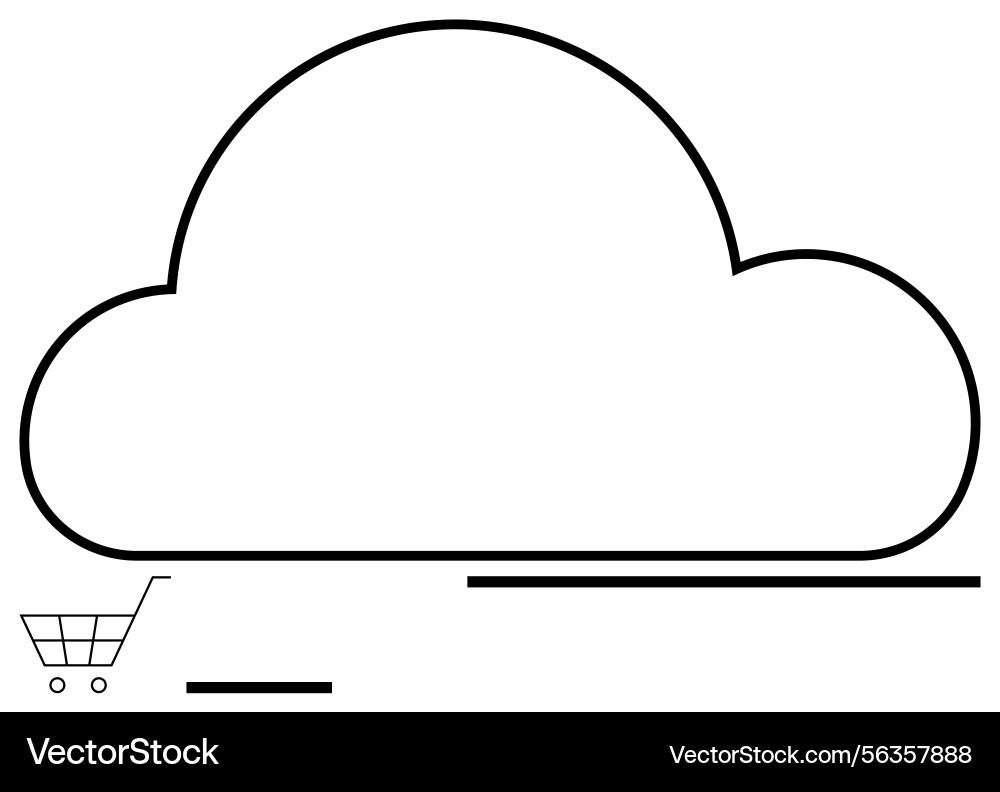 Cloud computing concept integrating e-commerce Cloud computing concept integrating e-commerce Vector Image
