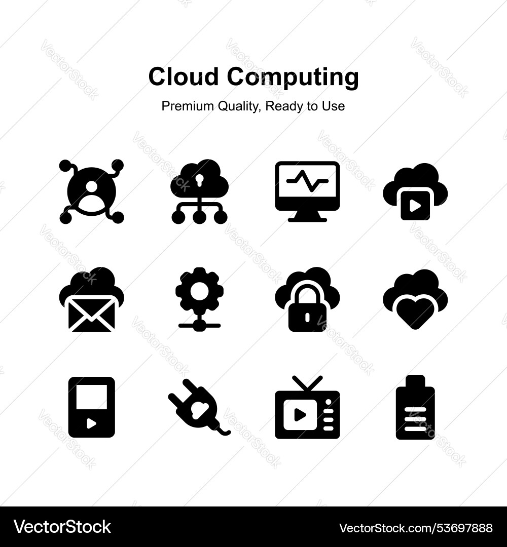 Cloud computing icons ready to use in websites vector image