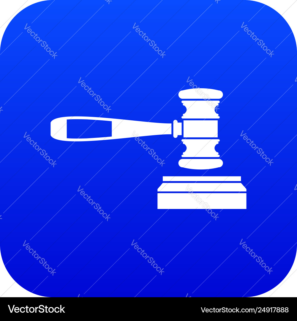 Judge gavel icon digital blue Judge gavel icon digital blue Vector Image