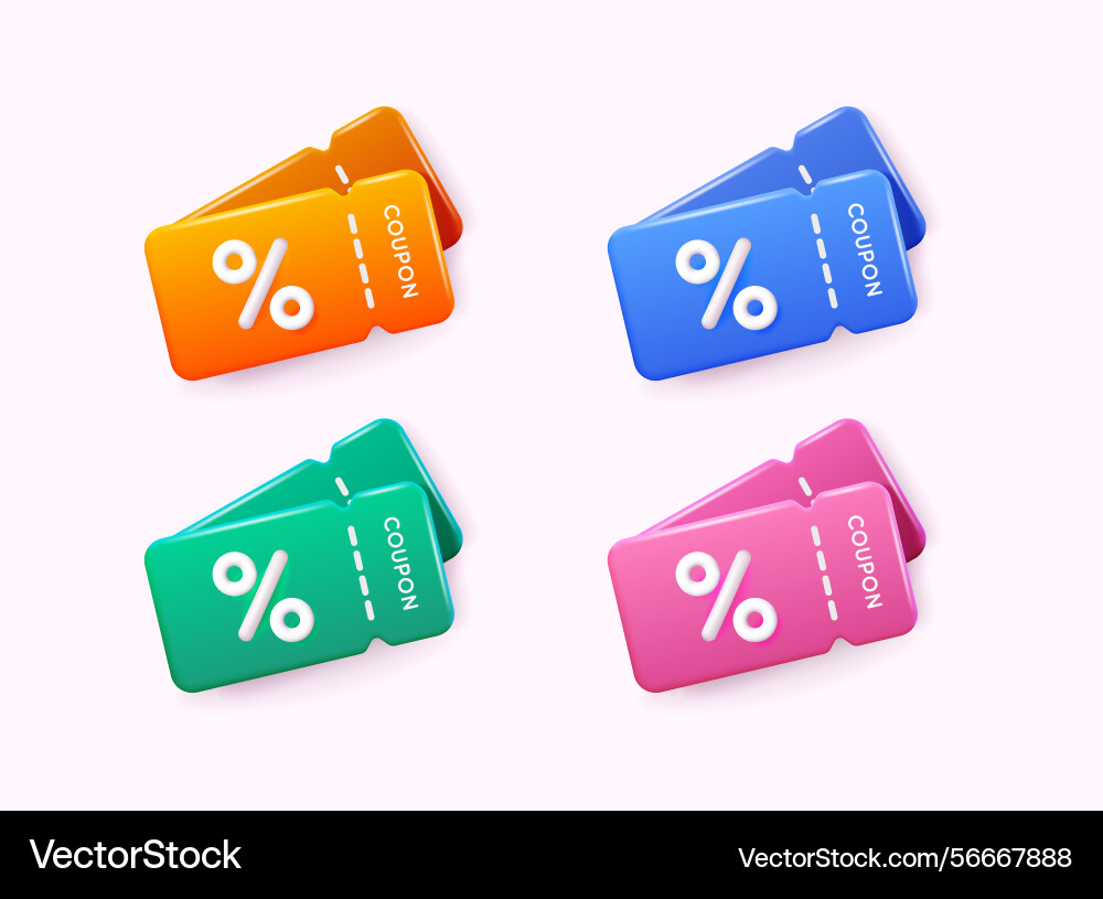 Label set with percent check mark and discount vector image