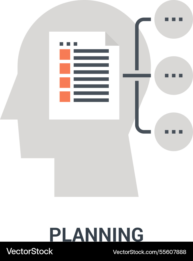 Planning flat icon design concept Planning flat icon design concept vector image